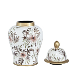 Ваза с нежным цветочным узором в пастельных тонах и крышкой с золотым акцентом Chinoiserie Ceramics варинант исполнения - 2 | Loft Concept в Ижевске