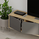 ТВ-тумба подвесная цвета древесины с 4-мя темно-серыми дверцами SPARK TV STAND OAK ANTHRACITE варинант исполнения - 4 | Loft Concept в Ижевске