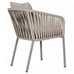 Стул серо-бежевый с декоративным плетением на спинке и подлокотниках Chair Weave варинант исполнения - 3 | Loft Concept в Ижевске