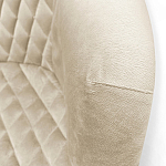 Барный стул со спинкой и подлокотниками на 4-х деревянных ножках Кремовый Велюр Ava Charm варинант исполнения - 4 | Loft Concept в Ижевске