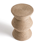 Приставной стол с отделкой из джута Juti D30 см варинант исполнения - 3 | Loft Concept в Ижевске