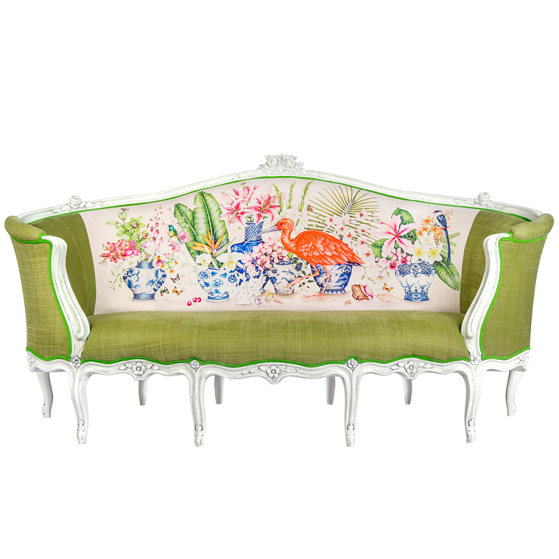 Диван Poetry of Flowers and Birds Sofa Зеленый Белый Диван Poetry of Flowers and Birds Sofa Зеленый Белый в Ижевске | Loft Concept