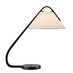 Настольная лампа с черным каркасом и белым тканевым абажуром в форме конуса Stylish Solution варинант исполнения - 3 | Loft Concept в Ижевске