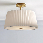Потолочный светильник с белым плиссированным абажуром Ganglion варинант исполнения - 2 | Loft Concept в Ижевске