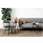 Кофейный столик с круглой столешницей на 3-х черных ножках Laconic Stylish Design варинант исполнения - 2 | Loft Concept в Ижевске