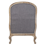 Кресло с пуфом с мягкой обивкой из льна Edward Armchair grey варинант исполнения - 3 | Loft Concept в Ижевске