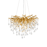 Люстра подвесная с прозрачными стеклянными подвесками в форме капель Диаметр 60 см Droplet Chandelier варинант исполнения - 6 | Loft Concept в Ижевске