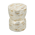 Приставной столик с мозаичным рисунком из раковин устриц Bone Inlay варинант исполнения - 4 | Loft Concept в Ижевске