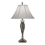 Настольная лампа с белым тканевым абажуром в форме колокола Stiffel варинант исполнения - 1 | Loft Concept в Ижевске