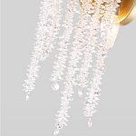 Бра с хрустальными прозрачными подвесками и круглым основанием золотого цвета FAIRYTREE Light варинант исполнения - 4 | Loft Concept в Ижевске