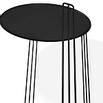 Стол журнальный круглый с серой столешницей из стекла на 4-х черных ножках Gray and Gold Marble варинант исполнения - 3 | Loft Concept в Ижевске