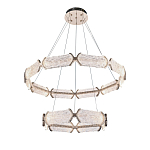 Люстра с 2-мя кольцами с текстурным природным рисунком IceFlame варинант исполнения - 8 | Loft Concept в Ижевске