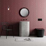 Настенное зеркало круглой формы в черной металлической раме BUBBLE MIRROR BLACK варинант исполнения - 1 | Loft Concept в Ижевске