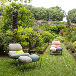 Дизайнерское разноцветное кресло на металлическом каркасе с подставкой для ног Poltronova Plasma Armchair варинант исполнения - 12 | Loft Concept в Ижевске