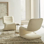 Кресло изогнутое с обивкой из ткани букле Smooth Bend Boucle Chair варинант исполнения - 7 | Loft Concept в Ижевске