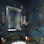 Обои ручная роспись Phuljhari Original colourway on Empire Blue dyed silk варинант исполнения - 1 | Loft Concept в Ижевске