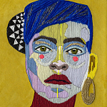 Картина с вышивкой Портрет wall panel People with the yellow ear 1 варинант исполнения - 1 | Loft Concept в Ижевске