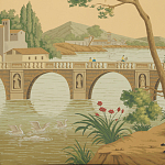 Обои ручная роспись Views of Italy Crepuscule варинант исполнения - 2 | Loft Concept в Ижевске