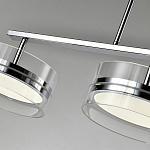 Люстра светодиодная с 4-мя круглыми прозрачными плафонами цилиндрической формы из акрила и стекла с пультом для регулировки света Glass Lamp Chromium варинант исполнения - 3 | Loft Concept в Ижевске