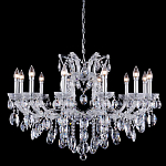 Люстра подвесная с 12-ю лампочками и прозрачными хрустальными подвесками на хромированном основании Crystal lamps варинант исполнения - 1 | Loft Concept в Ижевске
