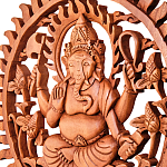 Панно из дерева круглое Ганеша Panel With Animals варинант исполнения - 2 | Loft Concept в Ижевске