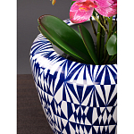 Кашпо с орнаментом в сочетании белого и синего цвета Artistic Flowerpot варинант исполнения - 2 | Loft Concept в Ижевске
