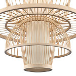 Подвесной светильник фигурный из деревянных прутьев с плафоном из натуральной ткани Light Inside the Cell варинант исполнения - 5 | Loft Concept в Ижевске