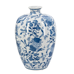 Ваза фарфоровая с узким горлышком и синими цветочными мотивами Independence варинант исполнения - 2 | Loft Concept в Ижевске