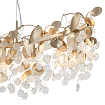 Люстра линейная с подвесками в форме монеток и золотистыми круглыми элементами из металла в виде лепестков FAIRYTREE Light варинант исполнения - 5 | Loft Concept в Ижевске