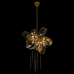Люстра подвесная со стеклянными плафонами из дымчатого и золотистого с шестью вертикальными подвесками Gilded Mirage  варинант исполнения - 3 | Loft Concept в Ижевске