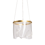 Подвесной светильник цилиндрической формы с прозрачным волнистым плафоном Wave Line варинант исполнения - 1 | Loft Concept в Ижевске