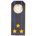 Часы погон подарочные настольные Авиация ВМФ из натурального камня Змеевик Military Clock варинант исполнения - 13 | Loft Concept в Ижевске