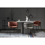 Стул полукруглый мягкий с буклированной обивкой Chair with Boucle Upholstery варинант исполнения - 1 | Loft Concept в Ижевске