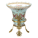 Ваза из голубого фарфора с рисунком птиц и цветов и декоративными элементами Blue Garden варинант исполнения - 2 | Loft Concept в Ижевске