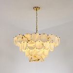 Люстра подвесная четырехъярусная с подвесками в форме дисков Cryptocrystalline Stone варинант исполнения - 5 | Loft Concept в Ижевске