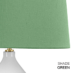 Настольная лампа с белым фигурным основанием на латунном основании и зеленым тканевым конусным абажуром Elstead Lighting варинант исполнения - 6 | Loft Concept в Ижевске