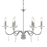 Люстра цвета никель с прозрачными стеклянными подвесками в форме капель Elstead Lighting варинант исполнения - 1 | Loft Concept в Ижевске