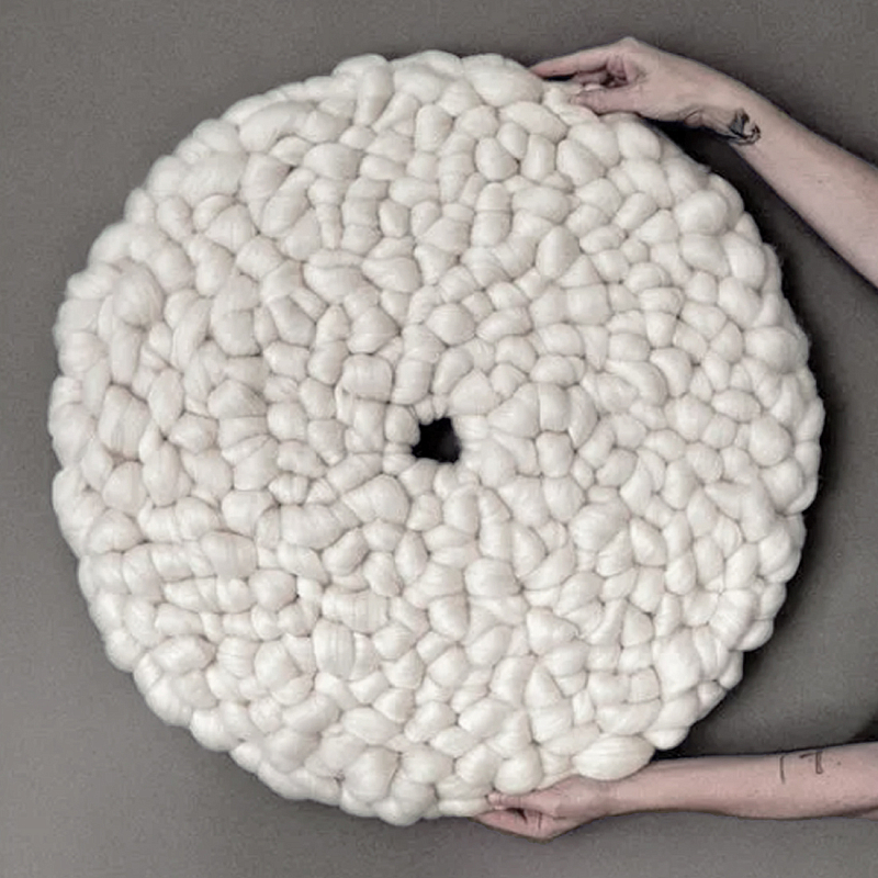 Панно на стену из шерсти мериноса Белый Круг  Бежевый в Ижевске | Loft Concept 