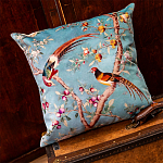 Подушка декоративная с изображением птиц в саду Chinoiserie Birds in the Peach Orchard Cushion варинант исполнения - 2 | Loft Concept в Ижевске