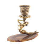 Подсвечник из натурального камня агат светло-коричневый Stone Candlestick варинант исполнения - 2 | Loft Concept в Ижевске