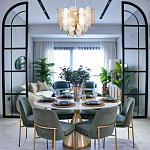 Люстра с многослойным эффектом из овальных элементов из непрозрачного стекла Conformation варинант исполнения - 3 | Loft Concept в Ижевске