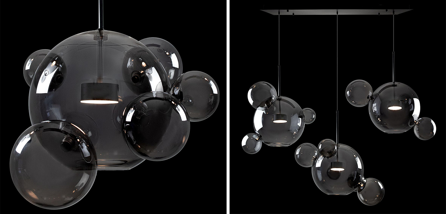 Люстра Giopato & Coombes Linear Chandelier Bubble smoky Люстра Giopato & Coombes Linear Chandelier Bubble smoky - Loft-Concept в Ижевске