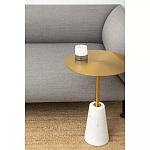 Кофейный столик с круглой столешницей на белом мраморном основании Original Foundation варинант исполнения - 1 | Loft Concept в Ижевске