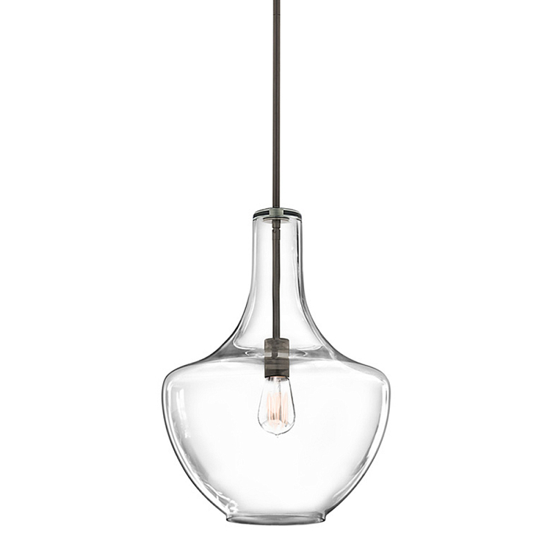 Подвесной светильник прозрачный стеклянный органической формы Kichler Бронза Прозрачное Стекло в Ижевске | Loft Concept 