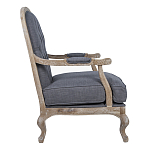 Кресло с пуфом с мягкой обивкой из льна Edward Armchair grey варинант исполнения - 2 | Loft Concept в Ижевске