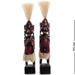 Комплект из 2-х деревянных статуэток Asmat Straw Headdress Statuettes Red варинант исполнения - 4 | Loft Concept в Ижевске