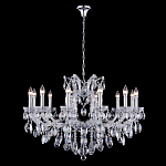 Люстра подвесная с 12-ю лампочками и прозрачными хрустальными подвесками на хромированном основании Crystal lamps варинант исполнения - 2 | Loft Concept в Ижевске