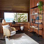 Металлический стеллаж с деревянными полками и ящиками Menzie Metal Wood Rack варинант исполнения - 5 | Loft Concept в Ижевске