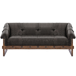 Трехместный диван Duncan винтажная черная кожа варинант исполнения - 1 | Loft Concept в Ижевске