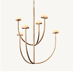 Люстрас 6-ю мраморными плафонами в форме купола Light Warm Light варинант исполнения - 5 | Loft Concept в Ижевске